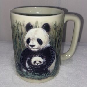 Otagiri ceramic mug  panda bear and cub design vintage